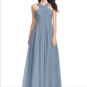 Azazie dusty blue bridesmaid dress